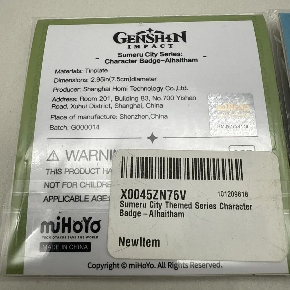 Genshin Impact Badge Alhaitham and Tartaglia New *READ..